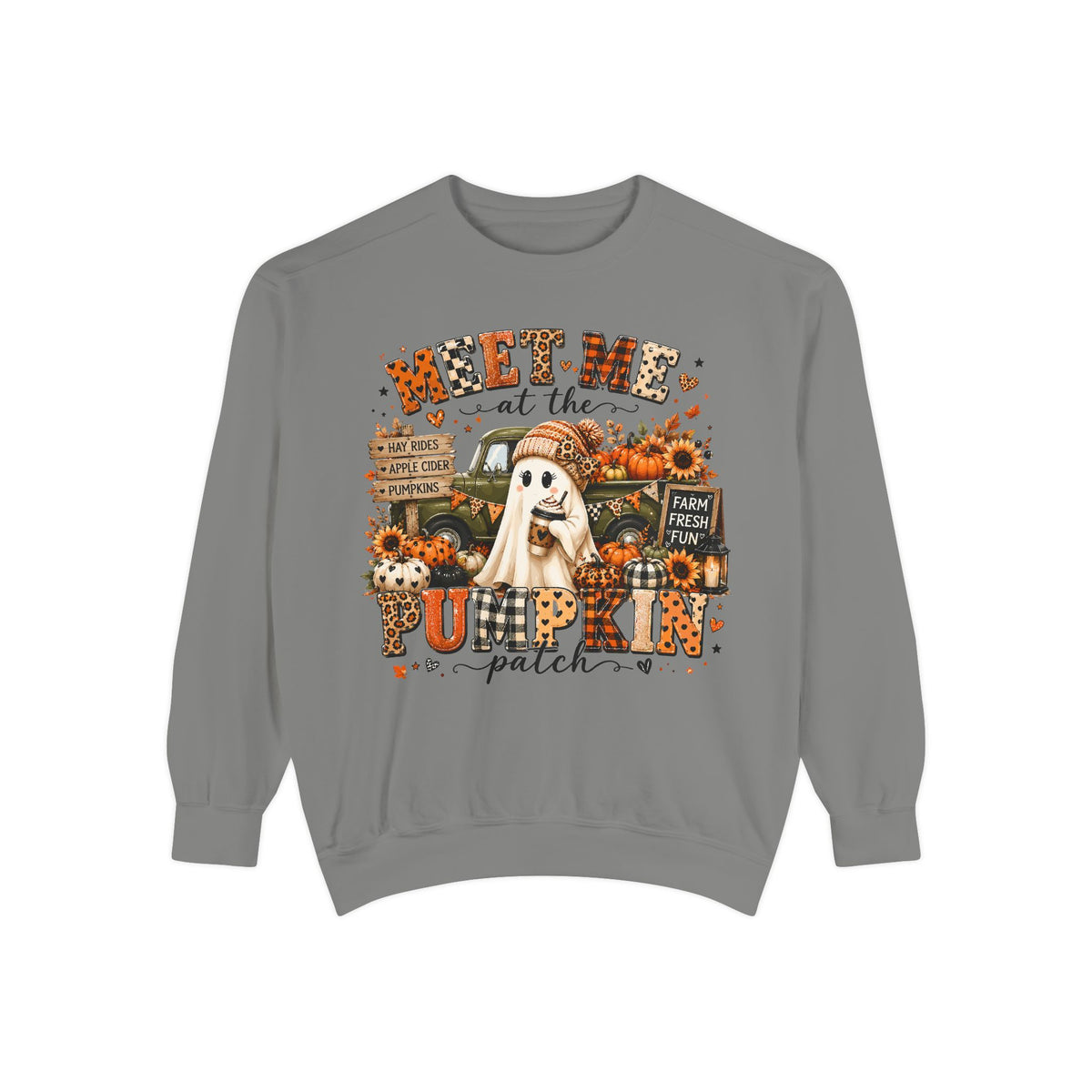 Pumpkin Patch Ghost Sweatshirt — Meet Me at the Pumpkin Patch Fall Crewneck