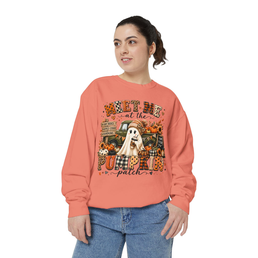 Pumpkin Patch Ghost Sweatshirt — Meet Me at the Pumpkin Patch Fall Crewneck