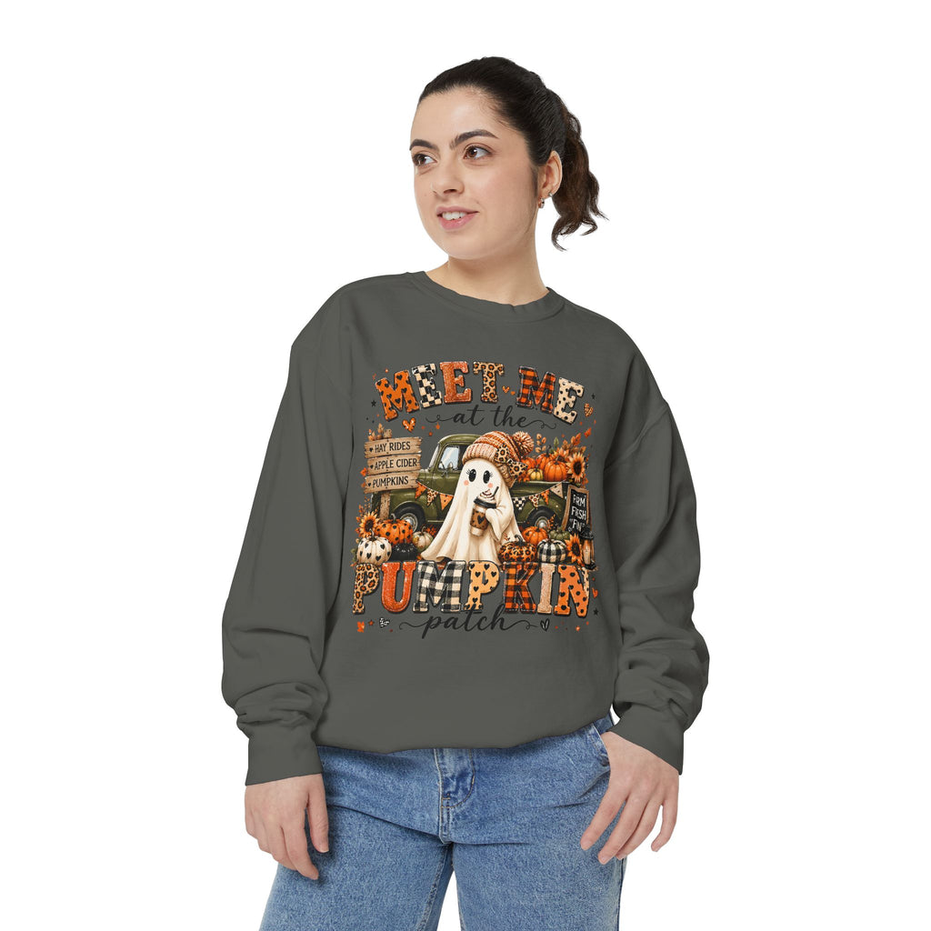 Pumpkin Patch Ghost Sweatshirt — Meet Me at the Pumpkin Patch Fall Crewneck