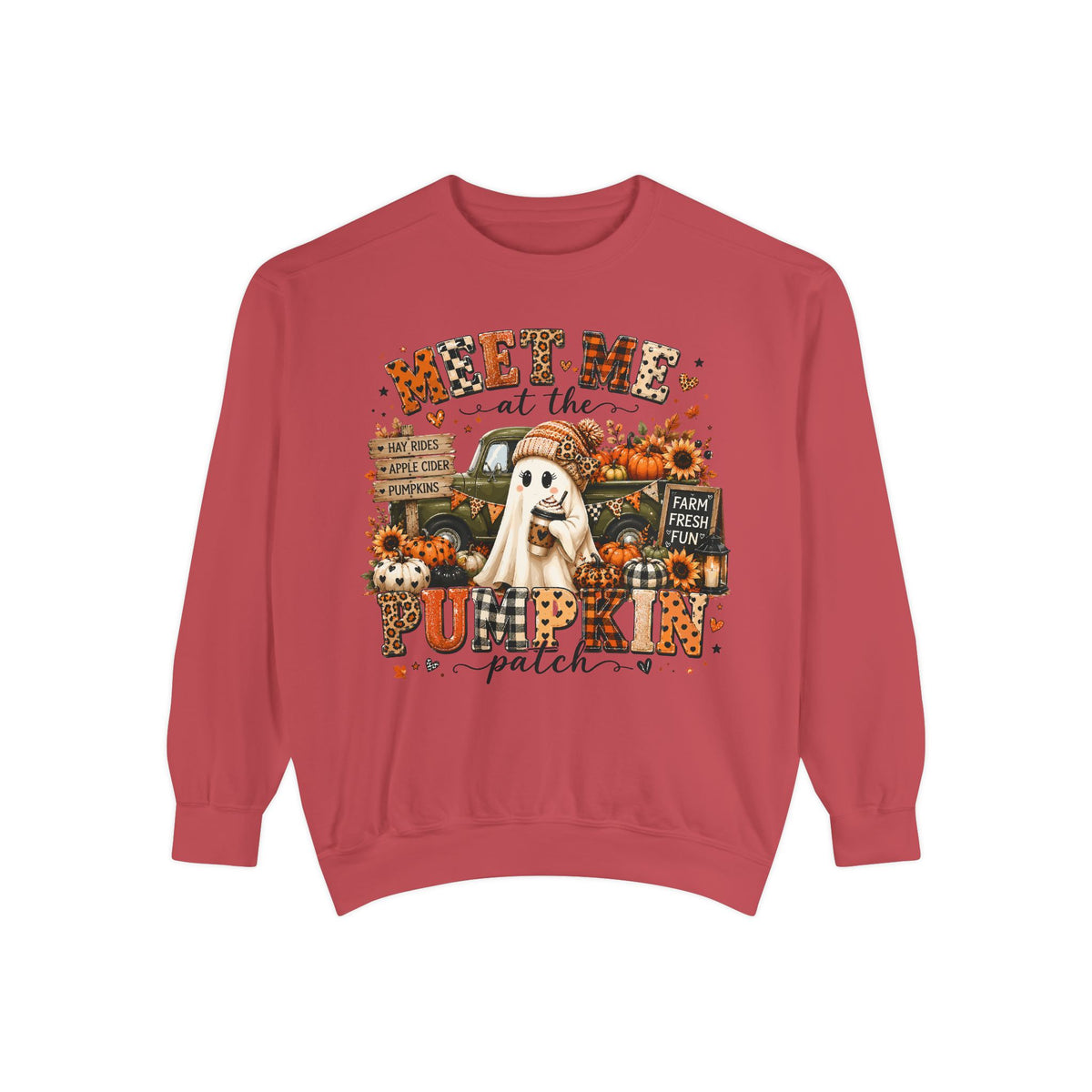 Pumpkin Patch Ghost Sweatshirt — Meet Me at the Pumpkin Patch Fall Crewneck