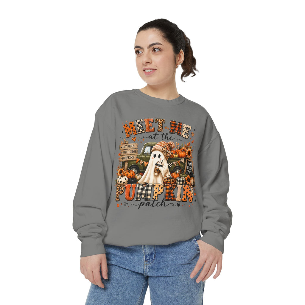Pumpkin Patch Ghost Sweatshirt — Meet Me at the Pumpkin Patch Fall Crewneck