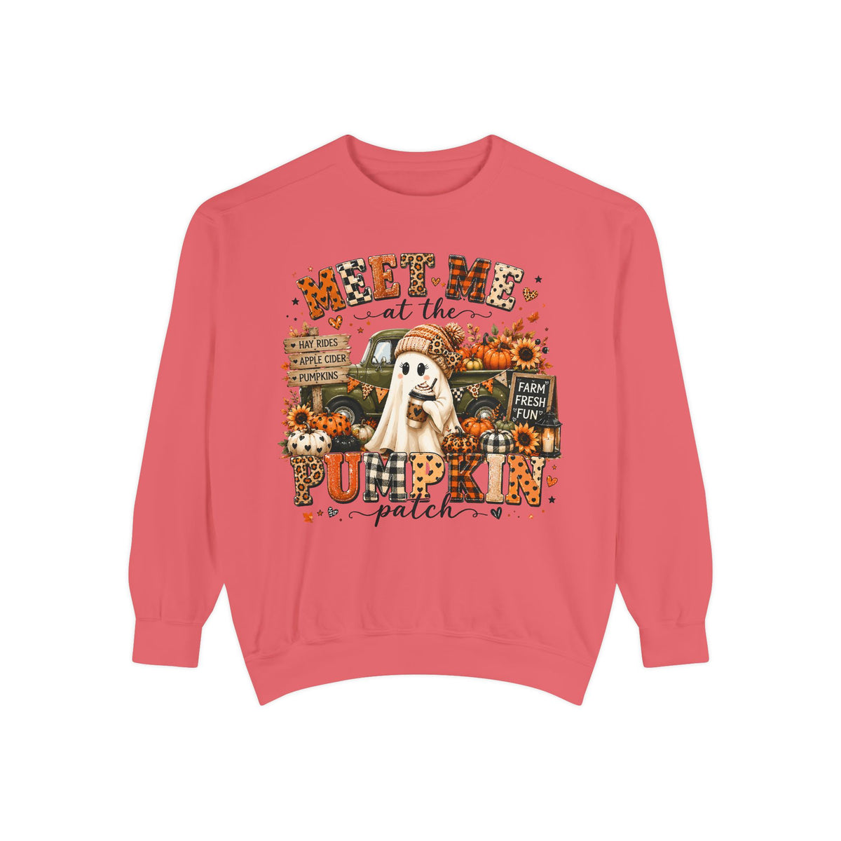 Pumpkin Patch Ghost Sweatshirt — Meet Me at the Pumpkin Patch Fall Crewneck
