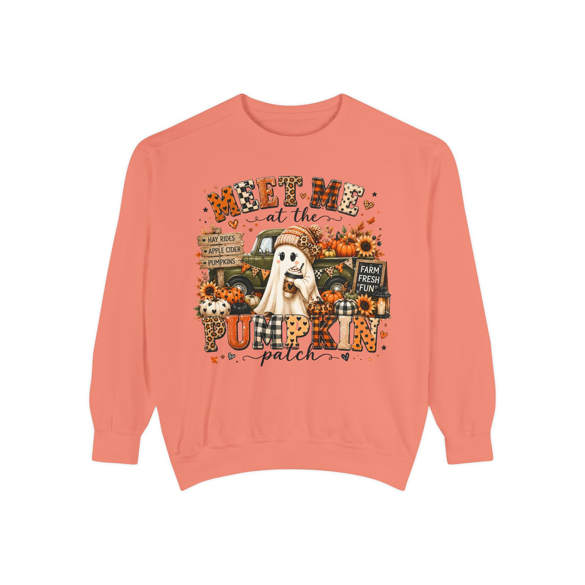 Pumpkin Patch Ghost Sweatshirt — Meet Me at the Pumpkin Patch Fall Crewneck
