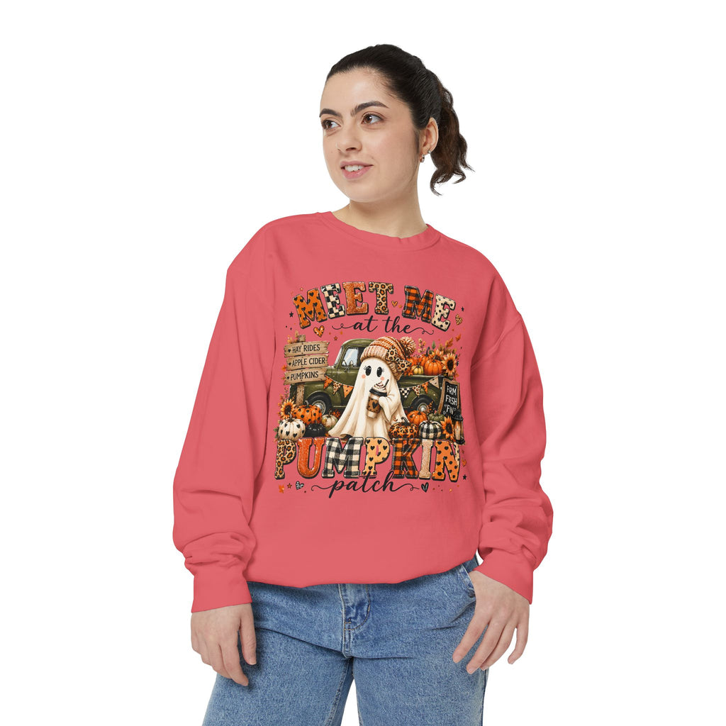 Pumpkin Patch Ghost Sweatshirt — Meet Me at the Pumpkin Patch Fall Crewneck
