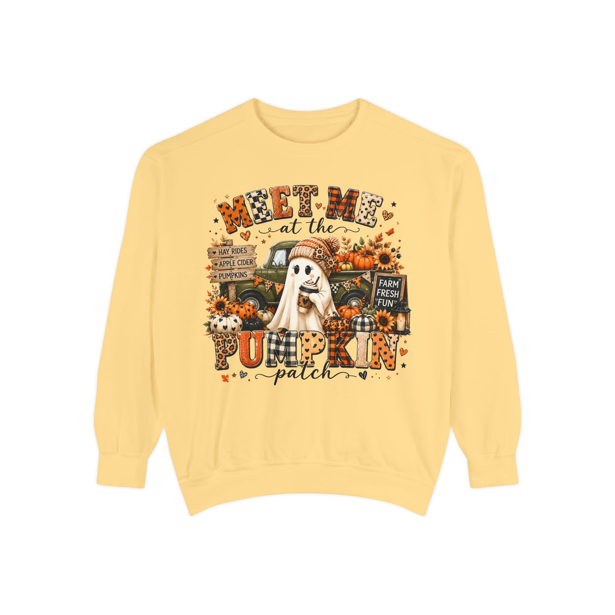 Pumpkin Patch Ghost Sweatshirt — Meet Me at the Pumpkin Patch Fall Crewneck