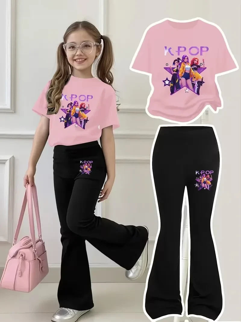 Kids K-Pop Graphic Outfit Set