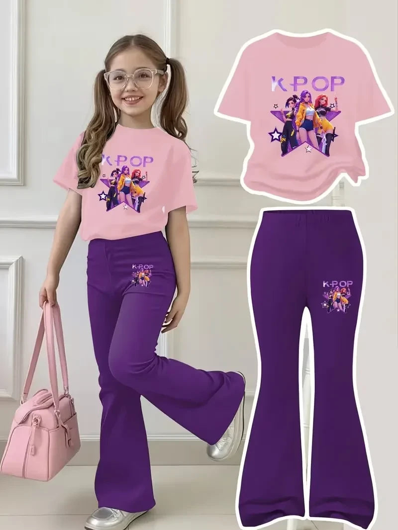 Kids K-Pop Graphic Outfit Set