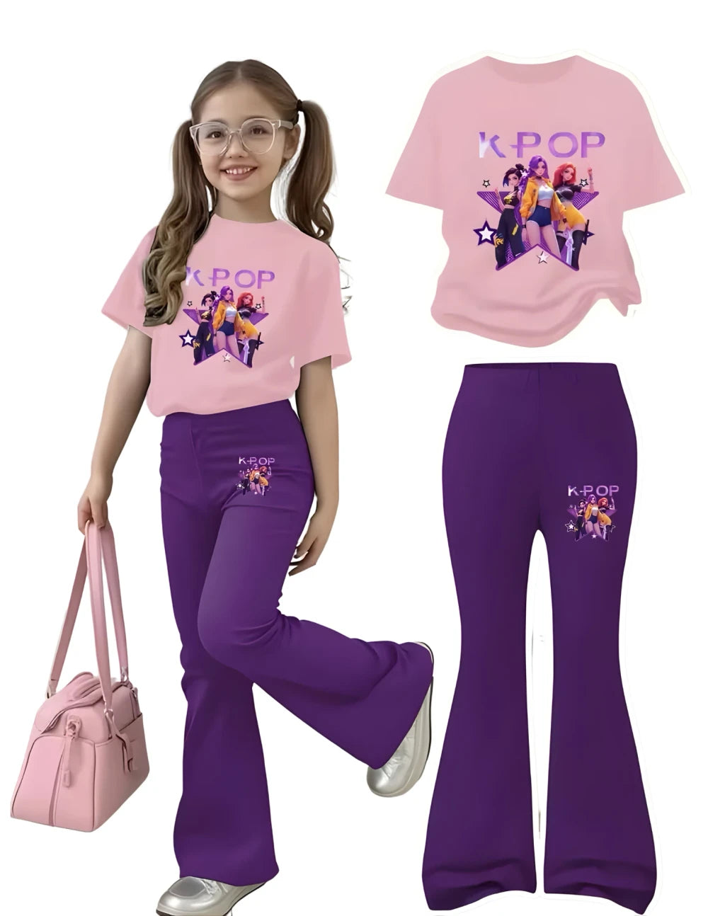 Kids K-Pop Graphic Outfit Set