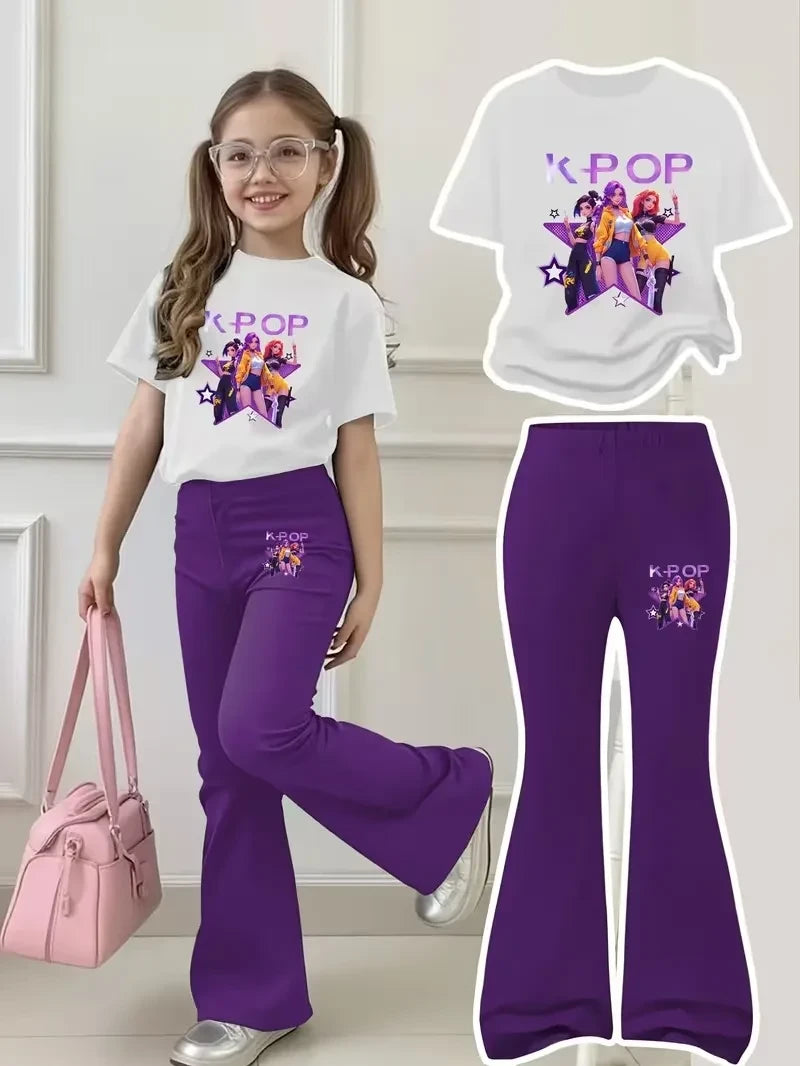 Kids K-Pop Graphic Outfit Set