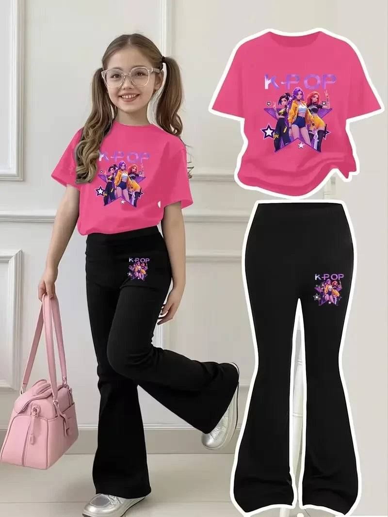 Kids K-Pop Graphic Outfit Set